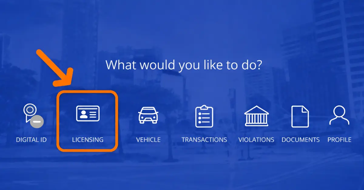 Step 1 click on Driving License