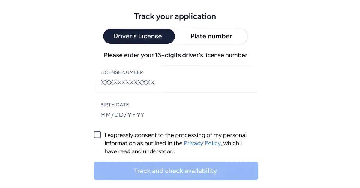 Track Driver’s License Status