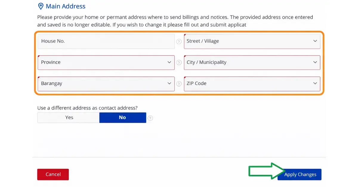 step 2 Then provide your complete address