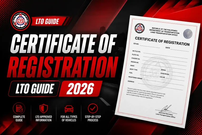 Certificate of Registration LTO Guide 2026