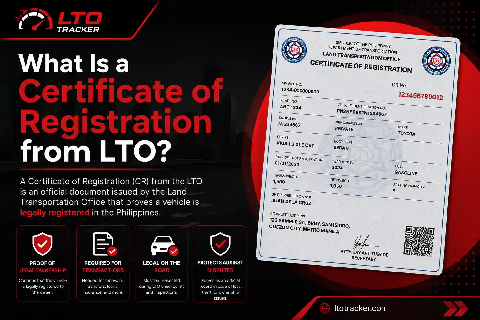 What Is a Certificate of Registration from LTO